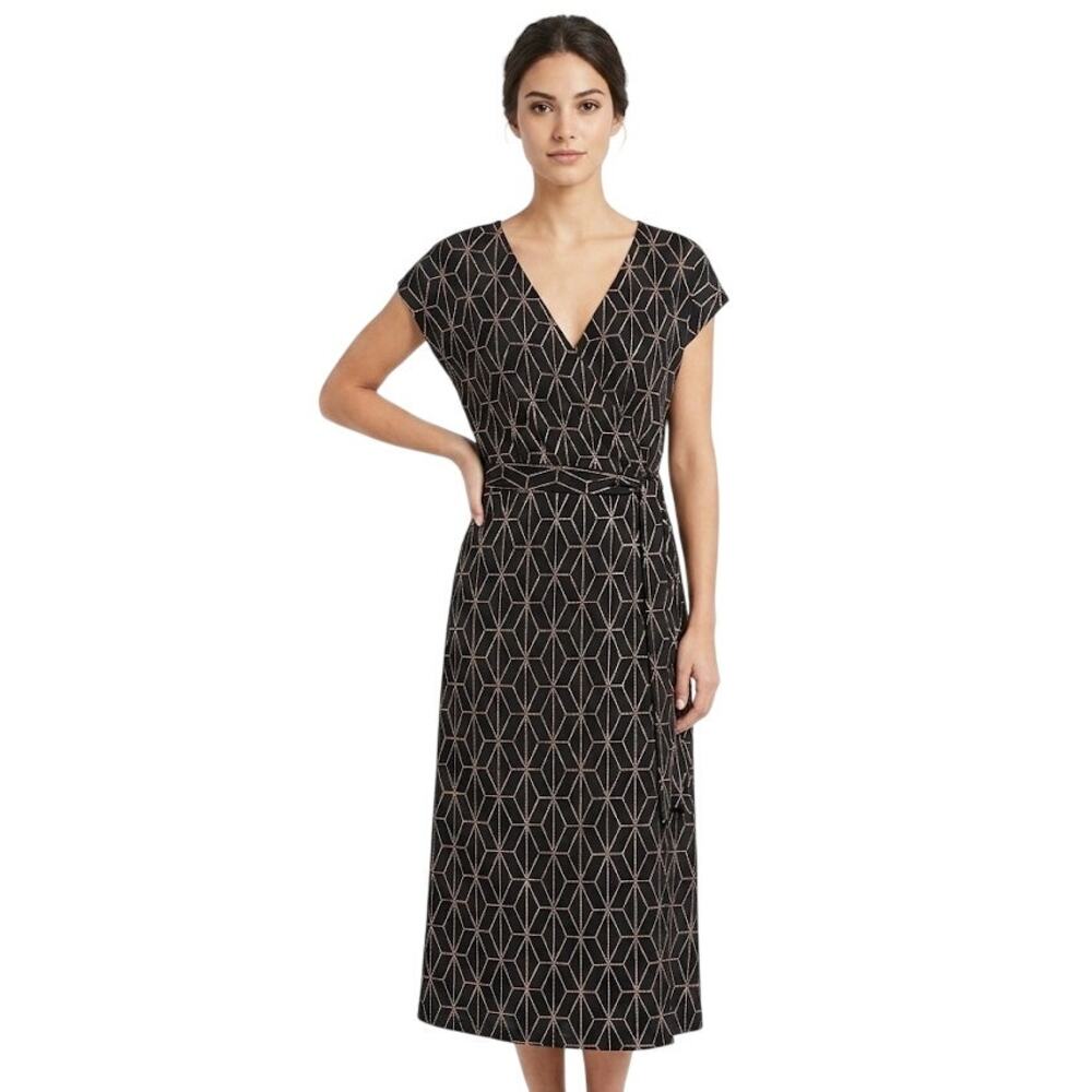 Ava & Viv Women Geometric Maxi Dress 3XL Rayon Spandex